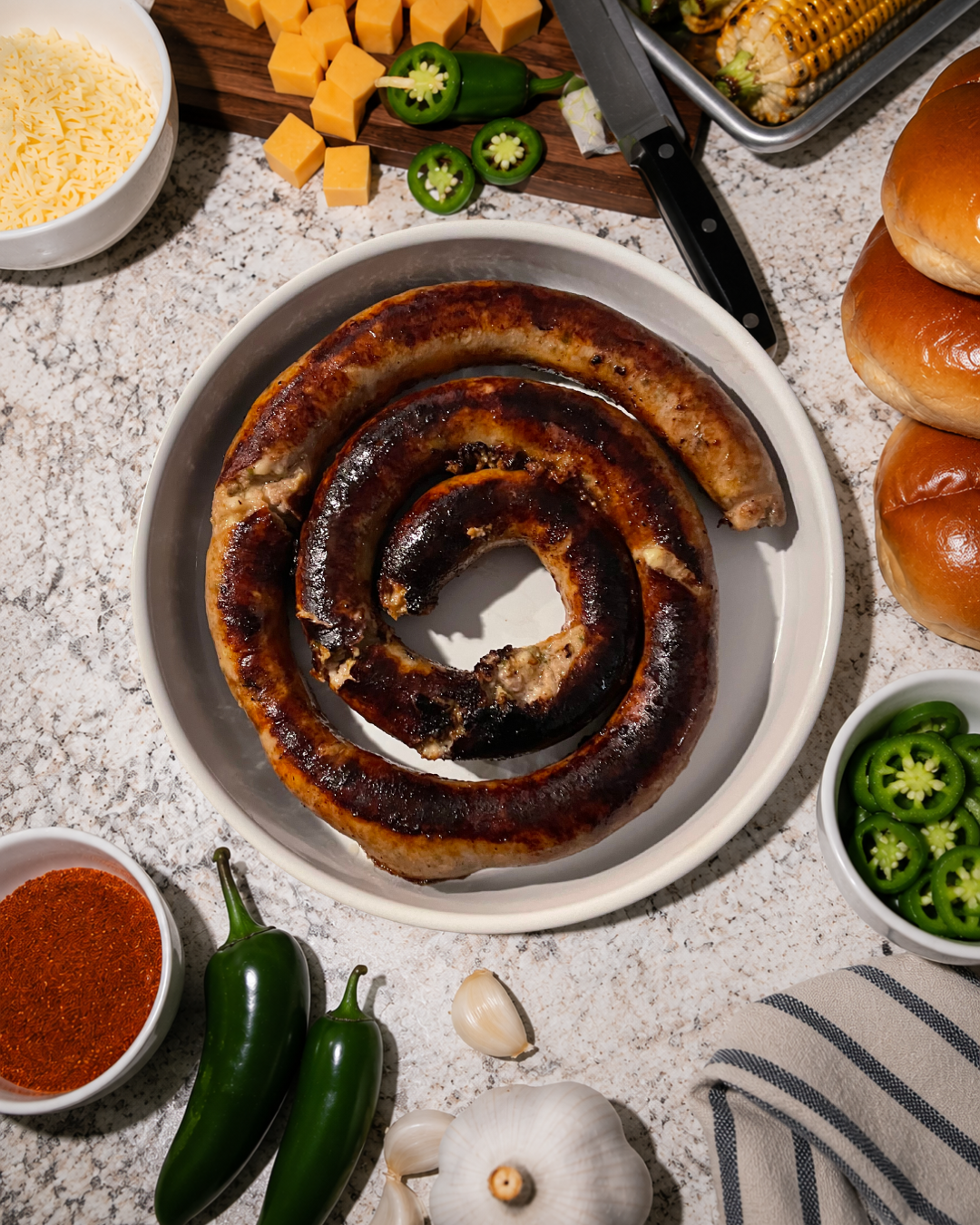 Jalapeno + Cheddar Stuffed Sausage